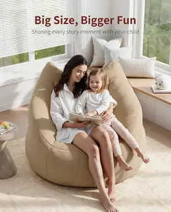【Summer Vibes】Relefree Cafy Bean Bag Chair for Adults 49.2" W x 43.3" H x 37.8" D Deep Seating with Armrests Plush Memory Foam Filling Luxury Living Room Chair Gift for Women Cat-Ear Design Modern Aesthetic No Assembly Required summerwins