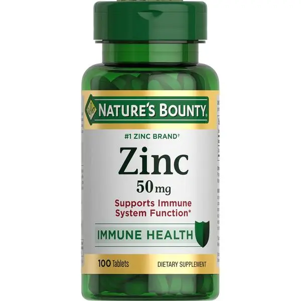 Nature's Bounty, Zinc 50mg, Immune System Skin and Antioxidant Health Support, 100 Count