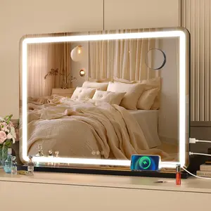 Dacee Rectangle LED Mirror, Touch Control Stepless 3 Colours Temperature & Dimmable Light with 3-Year Warranty Ivy Bronx