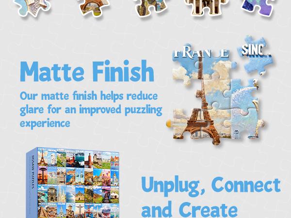 Travel Puzzle Jigsaw Puzzles for Adults 1000 Pieces, 63 World Wonders Travel City Jigsaw Puzzle Colorful Wall Art Decor