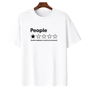 Unisex-Adults T-Shirt - Black,  Short Sleeve - Funny Review People One Star: Absolute  Would , Suitable for Mens & Womens Outdoor T-Shirt