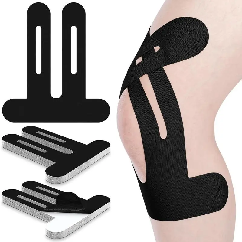 Knee Support Tape for - 10 Pcs Waterproof Elastic Athletic Tape for Pain Relief & Stability Hypoallergenic Latex-Free Black