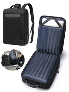 High-Quality Business Commuter Large Capacity Laptop Backpack, Men's Waterproof Oxford Bag, External USB Port, Travel Briefcase