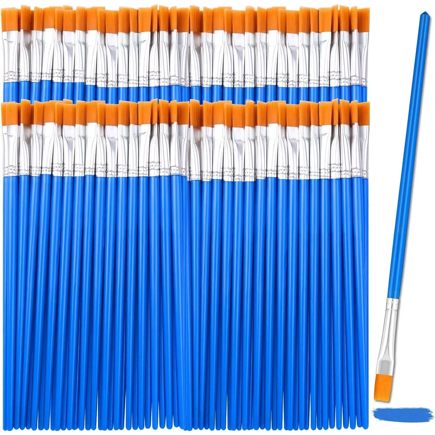 126 count Flat  Brushes for  Painting, Small  Brushes Bulk,   Brushes Set for Art Crafts Classroom Oil Watercolor Canvas  Painting
