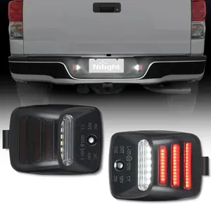 Nilight License Plate Lights Compatible with 2005 2006 2007 2008 2009 2010 2011 2012 2013 2014 2015 Toyota Tacoma 2000-2013 Tundra Red Triple OLED Tube 6000K White 2PCS Pack