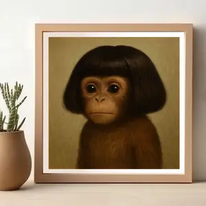 [No Frame] Monkey Bob Hair Poster, Funny Decor