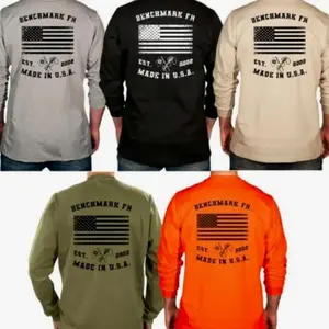 #Benchmark FR Flagship USA Flame Resistant Shirt Sweatshirt, Mens Pullover Printed Shirt, Menswear Graphic Hoodie, Unisex Tshirt 9Z4