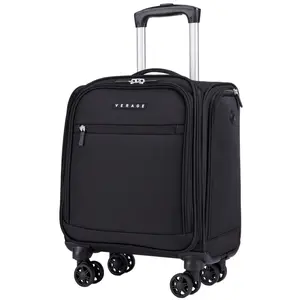 VERAGE Underseat Carry On Luggage with Wheels, 14.5-Inch Spinner Small Suitcase, Softside Lightweight Travel Bag for Men and Women, Airplane Carry On Bag