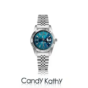 High-End Ladies' Quartz Watch with Blue Dial—An Eternally Elegant Stainless Steel Timepiece Featuring a Date Display