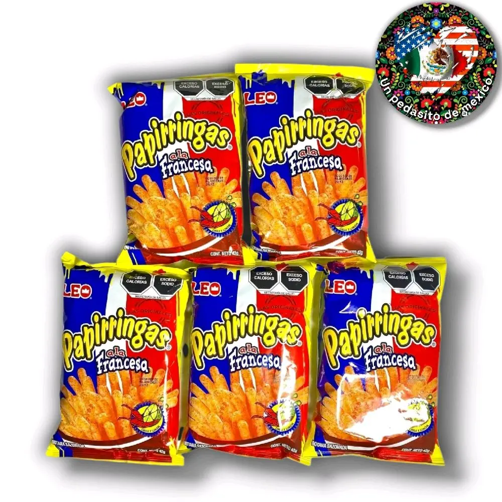 5-Pack French-Style Leo Parirringas Snack, Crispy Puffed Snack