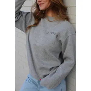 Grey Embroidered Midwest Crewneck