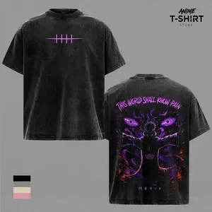 "Paind Lightweight Cotton  Nagato Akatsuki" Naruto Retro Vintage Unisex Oversize Anime Manga Acid WasheT-shirt, Anime Merch, Gift For Anime Fan