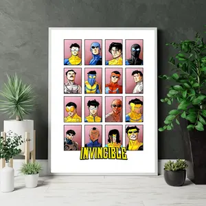 Invincible Character Artwork Poster, Invincible Anime Wall Art Poster, Hero Print, Home Decor, Gift For Fans