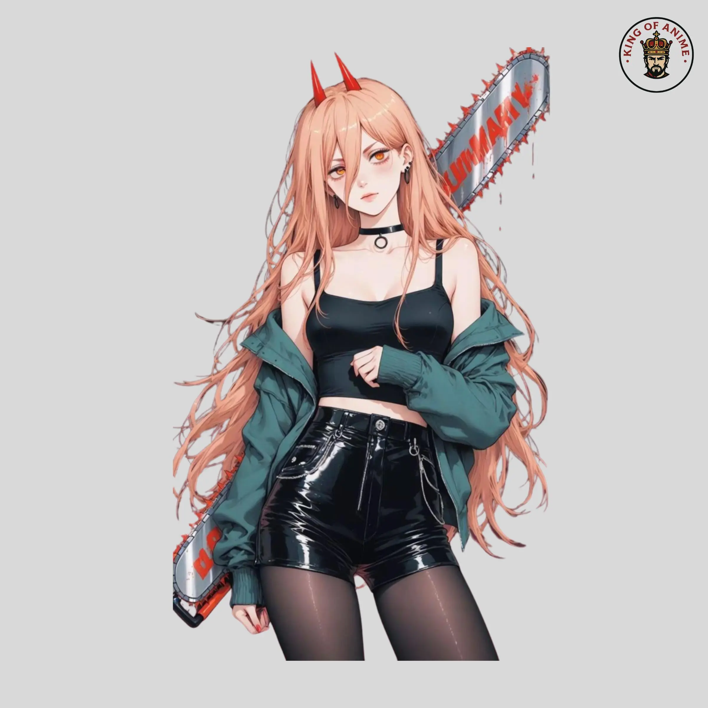 Power Street Style Vinyl Sticker, Power with Chainsaw Weapon Decal Art, Anime Waifu Stickers