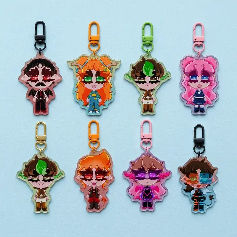Unstable Universe MCYT Yt Translucent Acrylic Keychain, MCYT Keychains, ParrotX2 Keychain, CuteGuy, LDShadowLady