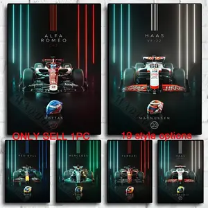 1pc Unframed F1 Racing Car Formula One World Championship Print Posters Team Art For Living Room Home Decor Painting Wall Mural Picture (19 Styles Available)