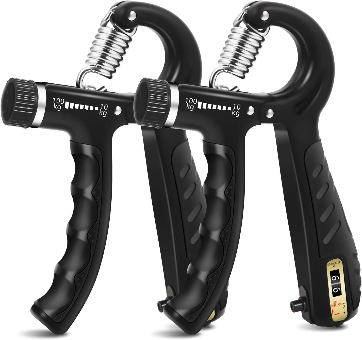 SPORTIC 2 Pack Grip Strength Trainer Adjustable Resistance 10-150 lbs Forearm Hand Gripper Non-Slip for Muscle Building and Injury Recovery for Athlet