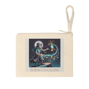 Science Is Calling Accessory Zipper Pouch | Wizard Scientist Illustration