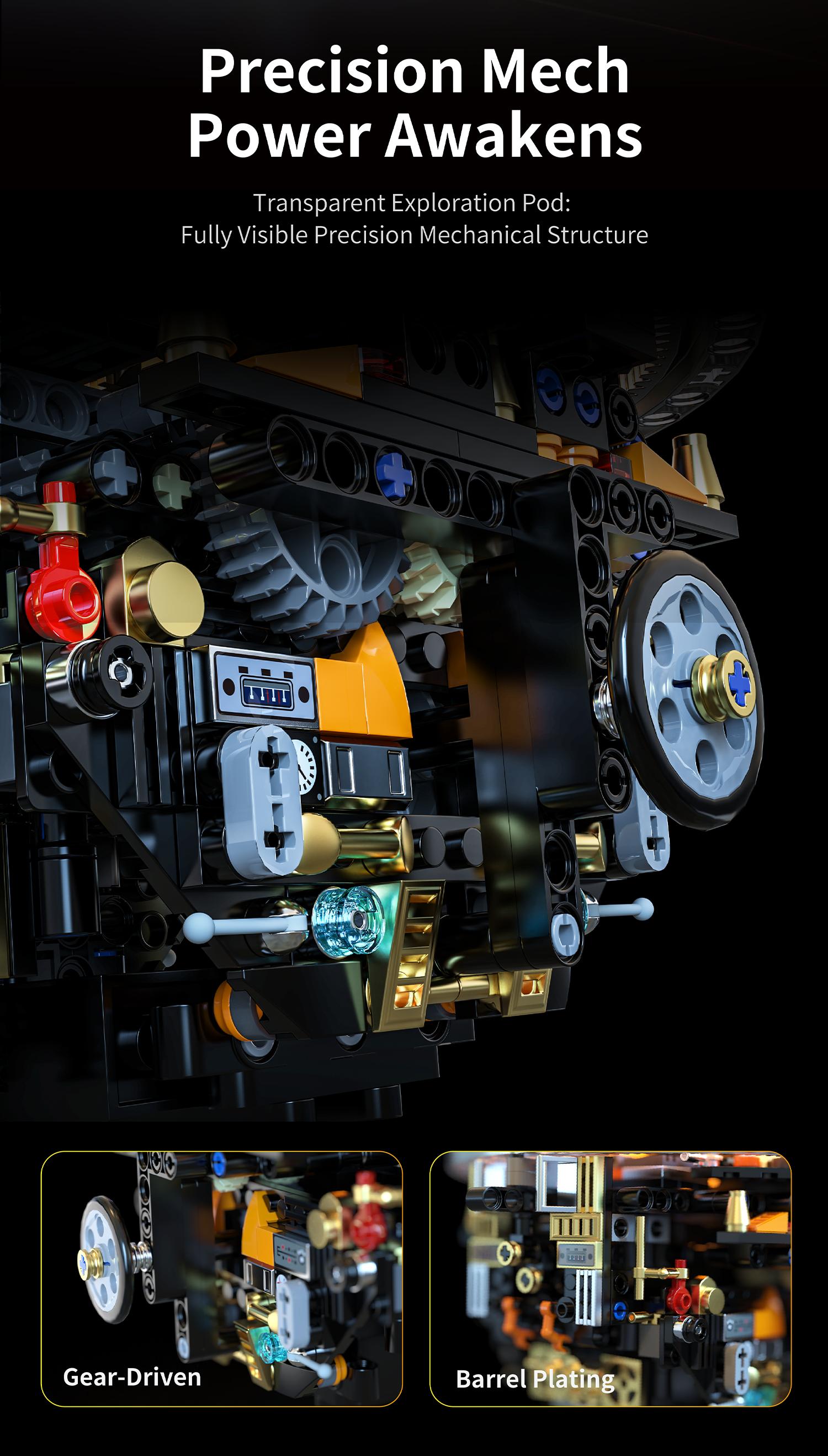 Transparent Spherical Robot Building Block Set, Programmable RC Robot with LED Expression & Cyberpunk Lights, STEM Educational Toy for Kids 8–13, Ideal Holiday & Birthday Gift for Children