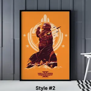 Helldivers 2 Poster, 5 Different Helldivers 2 Posters, Helldivers 1 and 2 Print, Helldivers Two Decor, Helldivers 2 Video Game Wall Art No Frame