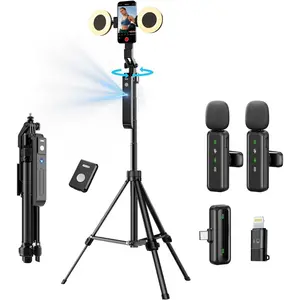 Vlogging Kit for /Android, 70.9" Auto   Tripod for  with Light,  Microphone/Remote Control, Content Creator Essentials Starter Kit for &YouTube