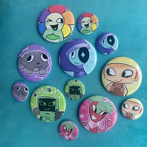 Dandy's World Character Pin Button, Dandy's World Inspired Pinback Buttons, Colorful Meme Pin Buttons For Clothes, Bags, Backpack, Hats, Jeans, and More, Funny Bag Accessories!