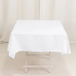 Cotton Blend Square Tablecloth 54"x54" White - Wrinkle-Resistant and Durable Table Cover