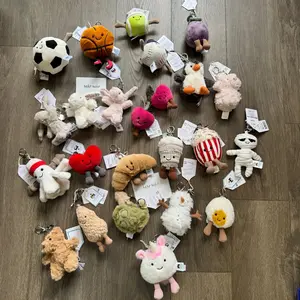 Jellycat Plush Bag Charm Keychain, Adorable Soft Toy Purse Charm for Backpack, Tote Bag & Car Keys, Cute Gift Idea for Women, Kids and Plush Collectors