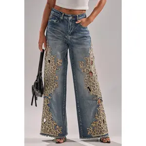AMIGAS CHEETAH PRINT WIDE LEG PANT