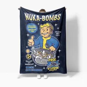 Fallout-Inspired Nuka-BombsThrow Blanket - Industrial Style Game Themed Multipurpose Soft Comfort for Bed Office Bedroom Blanket