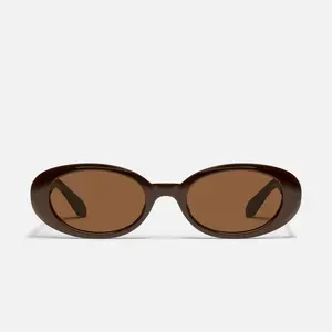QUAY - FELT CUTE Round Shape Black Mirrored Polarized Sunglasses with Adjustable Arms Lightweight Durable Fashionable Frames Trendy Sunglasses