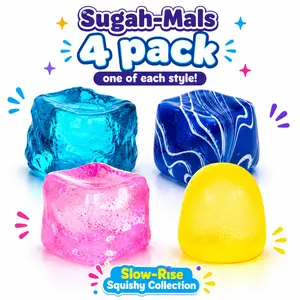 Sugah-Mals Sensory Squishy Collection - Slow-Rise Stress Ball Fidget Toys: Ice, Glitter, Marble Shapes & Gummy Orbs with Soft Maltose Texture