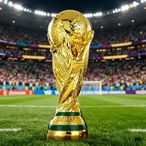 Football Championship Trophy Resin Replica, Collectible Souvenir, Soccer Fan Gift, Desktop Home Decor Ornament Toy