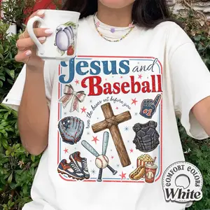 Jesus And Baseball Christian T-shirt, Team Jesus Christian Baseball T-shirt, Baseball Inspired Scripture T-shirt