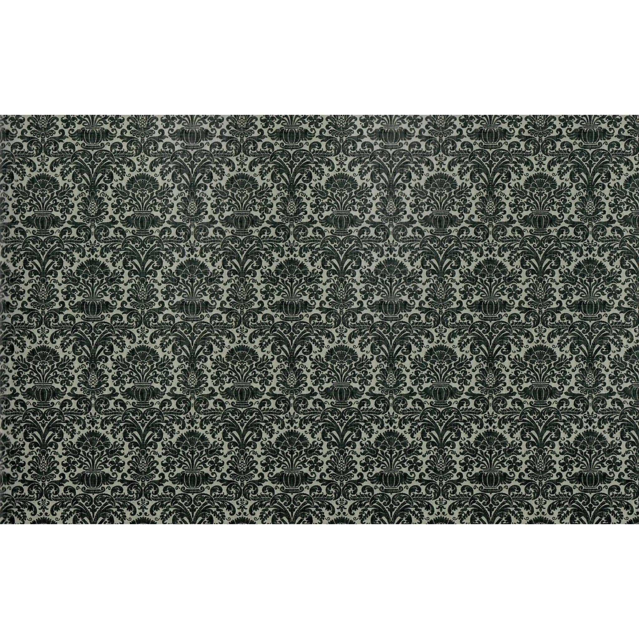 Dollhouse Wallpaper Damask Black on Gray Victorian 1:12 Itsy Bitsy Miniatures