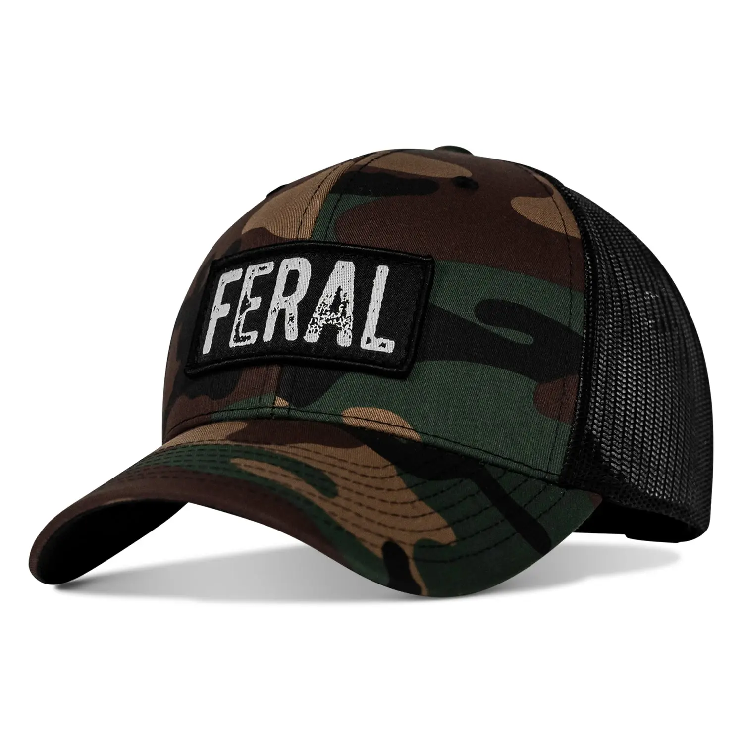 Feral Vintage Patch Snapback Hat - Snapback Caps, Breathable Mesh, Custom Patches, Cotton Twill, Mid Profile Fashion Accessory