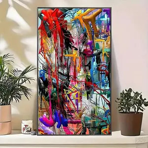 Colorful Abstract Art Pattern DIY Diamond Arts Colorful Painting Kit, DIY 5D Diamond Arts Colorful Painting Kit, Wall Art Decor for Home, Diy Kits