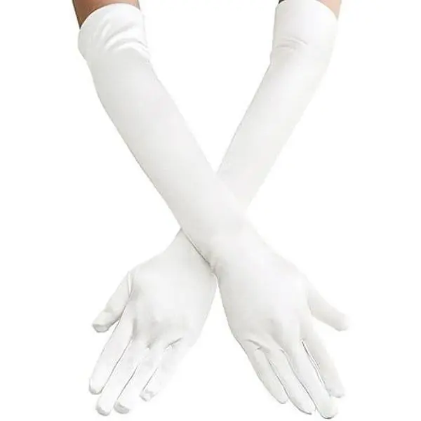 Long Opera Party Gloves for Women 1920s 20s Satin Gloves Costumes Elbow Length Bridal Evening Dress, 21 inches