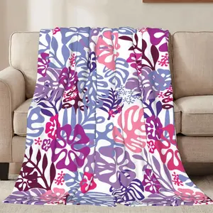 Hawaii Tropical Aloha Pattern Throw Blankets All Season Ultra Soft Warm Hawaiian Flowers Floral Flannel Blanket for Home Bed Sofa Couch Chair Outdoor Travel Camping