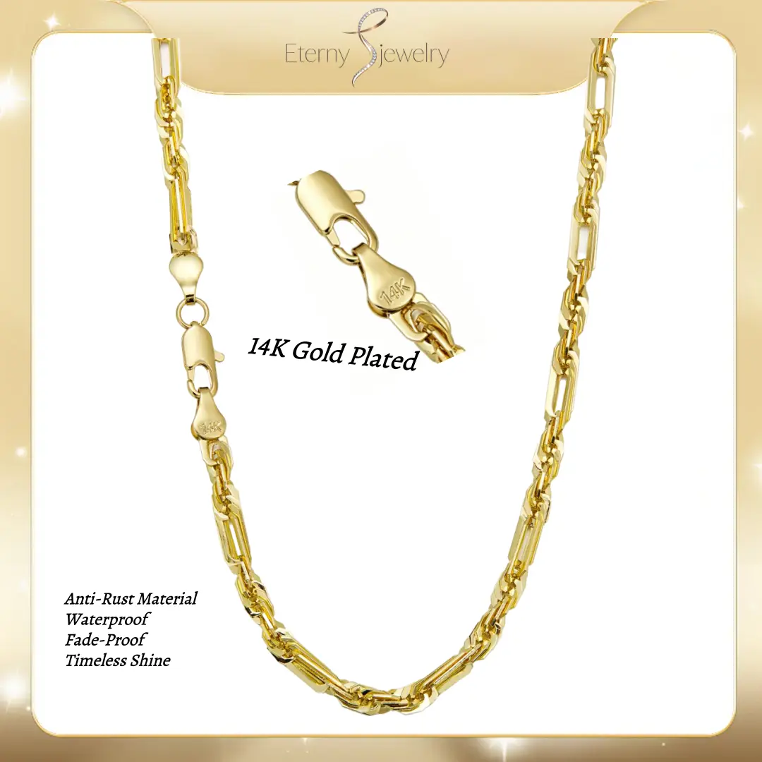 14K Real Gold Plated Miami Cuban Link Milano Rope Chain New Anti-rust Technology Hypoallergenic Waterproof Anti-Tarnish Shiny Multi-Angle Reflective Gold Chain Gift for Mother's Day, Valentine's Day & Daily Wear
