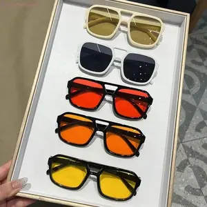 5-Pack Unisex Vintage Rectangle & Rounded Sunglasses | Polarized UV400 Protection | Lightweight Adjustable Frame, Black Yellow Red Multi Colors | Trendy Streetwear Shades for Summer Travel, Beach, Driving & Daily Casual Wear