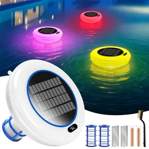 iToolMax Solar Powered Pool Ionizer with LED Light Chemical-Free Eco-Friendly Pool Care Kit for Crystal Clear Water and Night Glow