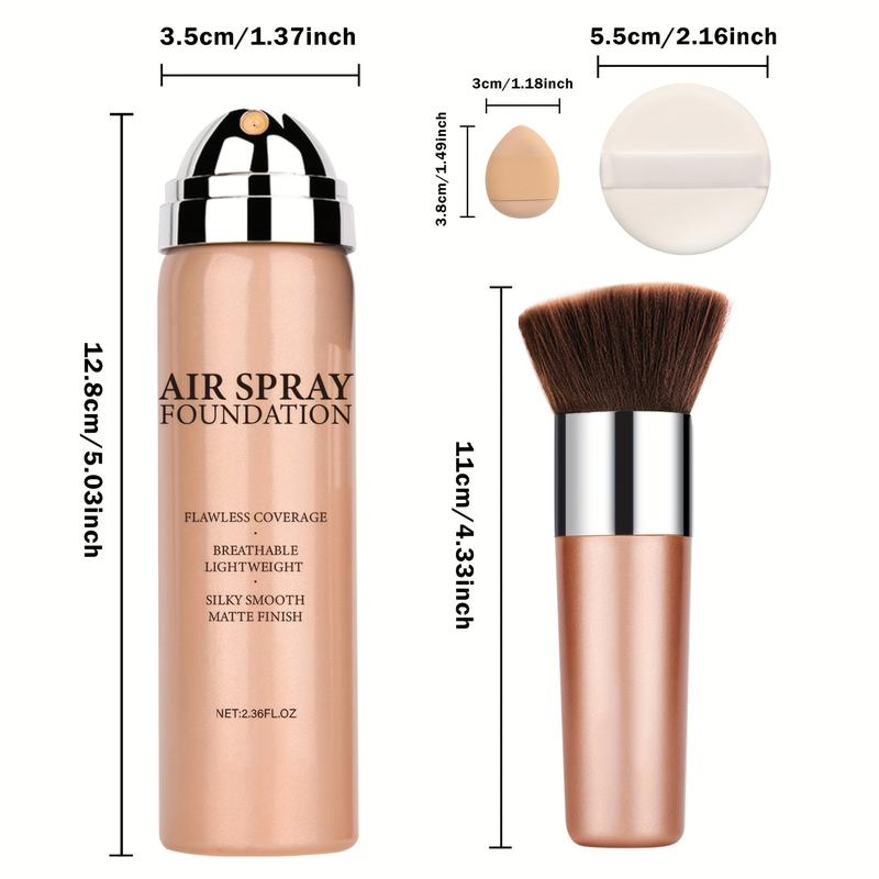 QIUFSSE 2Pcs Airbrush Foundation Makeup Spray Full Coverage Foundation for Mature Skin,Long-lasting Airbrush Flawless Setting Spray,Waterproof Foundation for Smooth Radiant Skin
