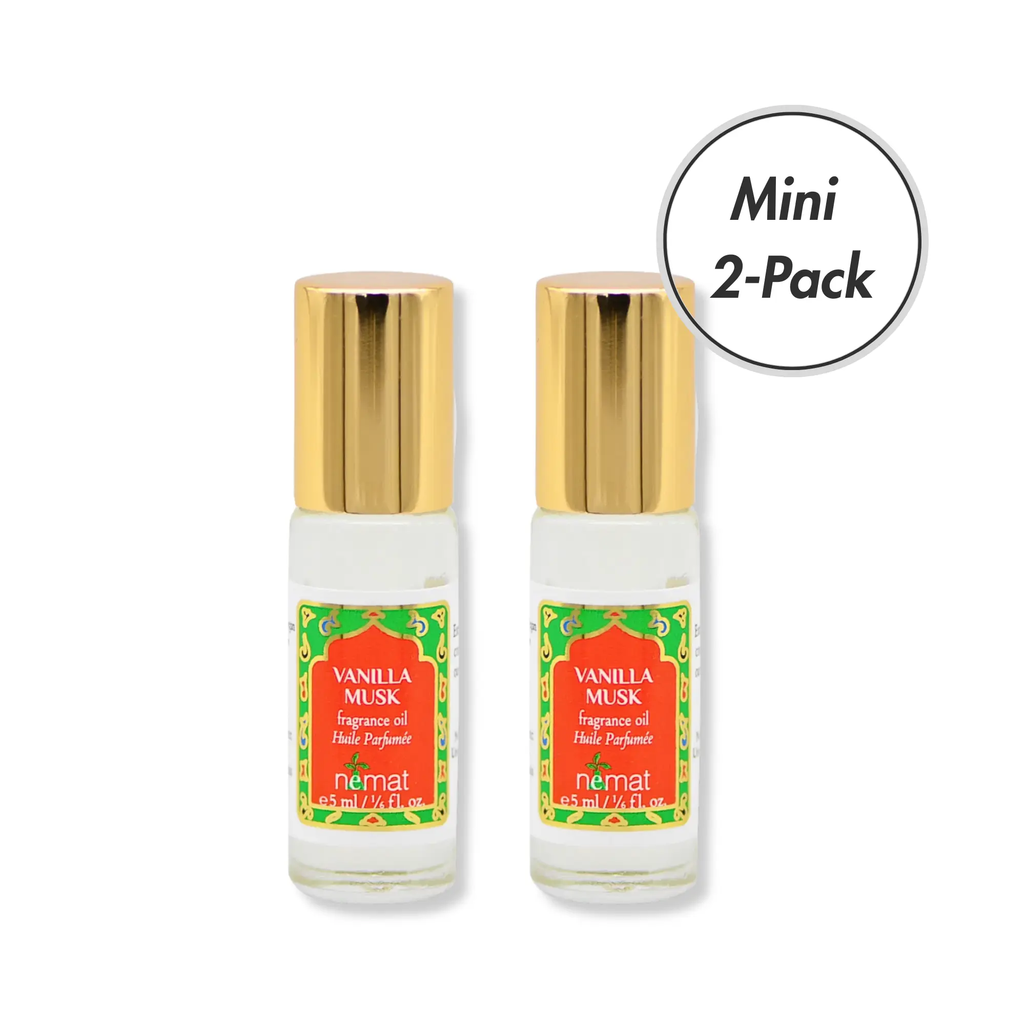 Nemat Vanilla Musk Perfume Oil — Mini Size 2-Pack — Gourmand, Cupcake, Baked Goods