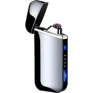 Electronic lighter, windproof, LED power indicator, automatic protection, metal material, suitable for daily use such as candles, camping, kitchen, barbecue, etc. It can also be used as a unique gift for collection and decoration.