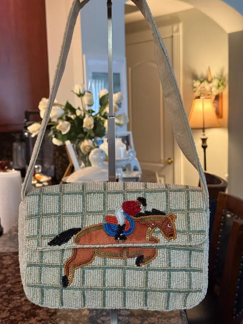 Trending Beaded Bags and Resort Collection - Sol Mer Equestrian Horse Shoulder Bag