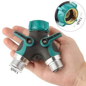 Garden Hose Splitter, Faucet Splitter, Outdoor Faucet Splitter, Y Adapter for Water Hose, Water Spigot Splitter, Hose Bib Splitter with Shut off Valve