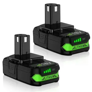 3800mAh 2Pack P102 Replacement for Ryobi 18vBattery Lithium-ion Battery for Ryobi 18V ONE+ Battery with Charger for Ryobi P117 P118 P108 P107 P104 P105 P103 for Ryobi 18v Cordless Tool Battery