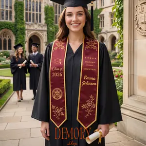 Custom School Name & Logo Graduation Stole, Custom Graduation Sash, Class Of 2026 Stole, 2026 Graduation Gift For Daughter, Friends