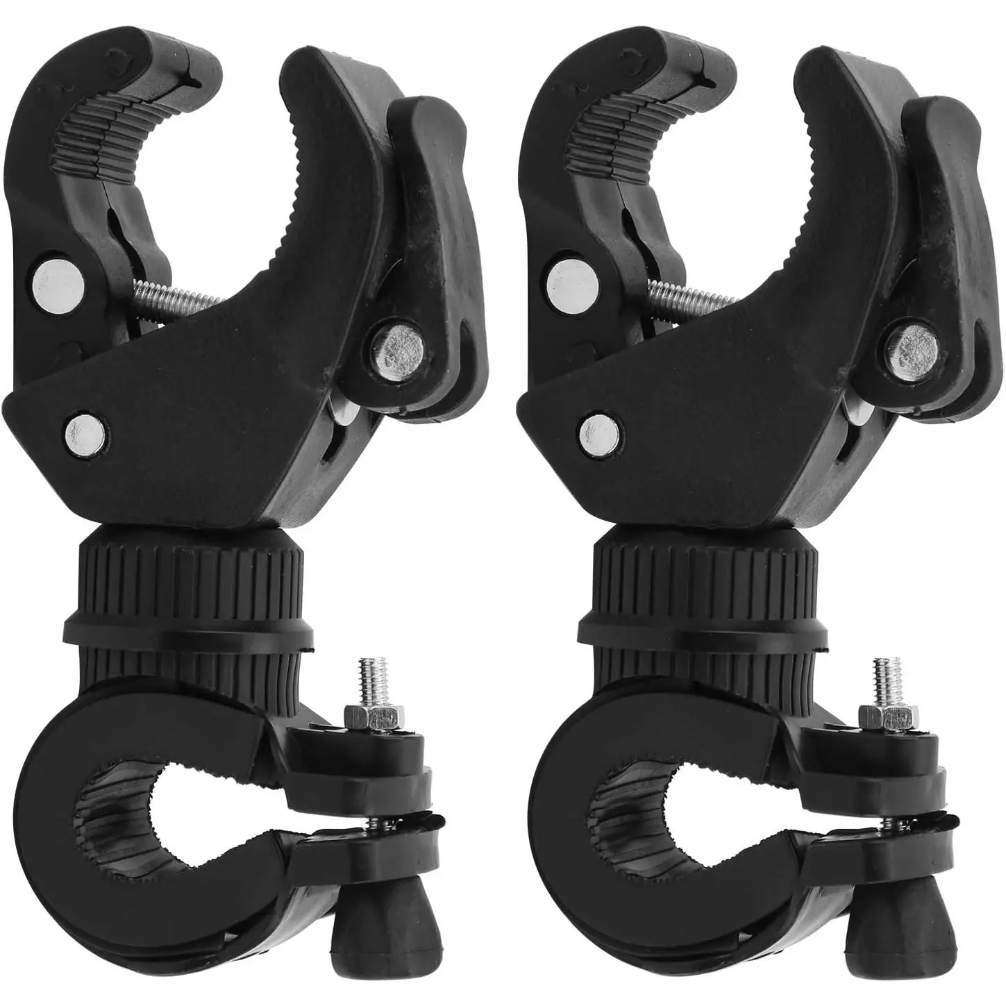 2 Pack Bike Flashlight Holder, Universal Flashlight Mount Holder 360º Rotation, Mount Bicycle Mounting Bracket Flashlight Holder Torch Clip for Cycling, Riding